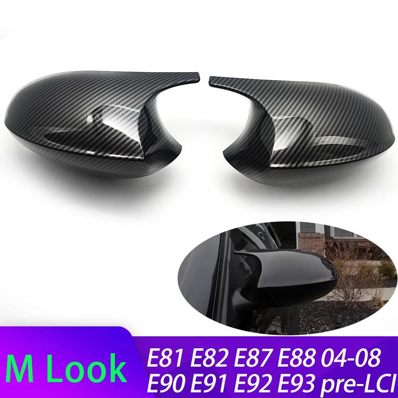 Replacement Rearview Side Mirror Covers Cap For BMW E90 E91 E92 E93 E81 E87 E82 E88 3 1 Series M Accessories Carbon Fiber Gloss