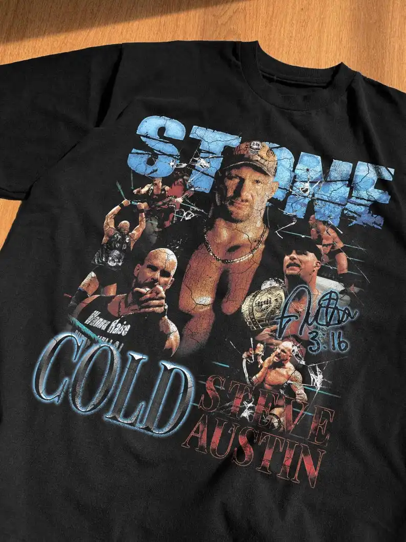 Stone Cold Steve Austin pro борьба 90-е подарки для нее винтажная рубашка футболка с рисунком
