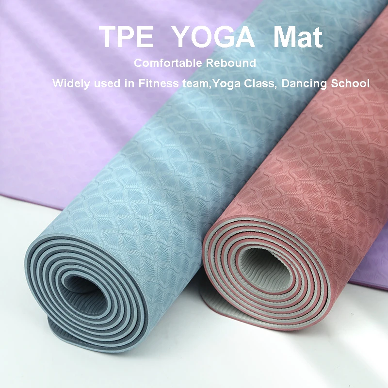 TPE Yoga Mat 183 CM Extra Length 6/8mm Thickness Non Slip Carpet For Beginner Environmental Fitness Gymnastics Exercise Pads Mat