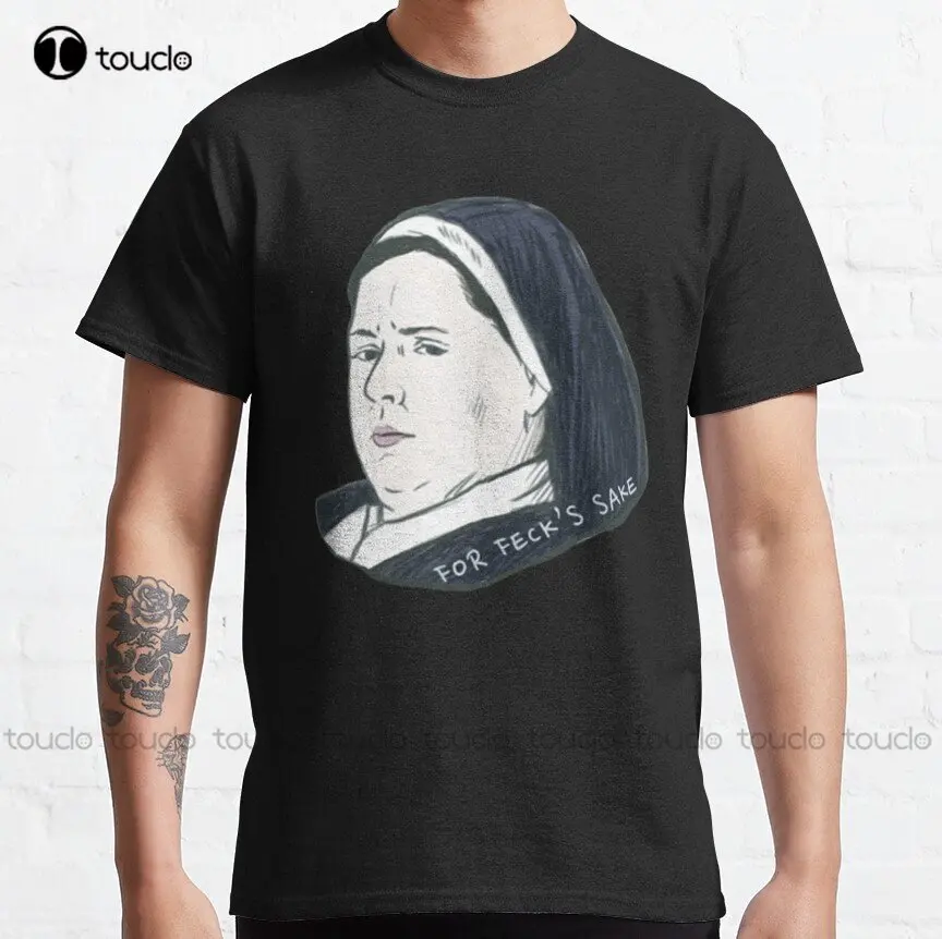 

Классическая футболка Derry Girls - Sister Michael, индивидуальная футболка для подростков в стиле унисекс, цифровая печать, искусственная кожа, подаро...