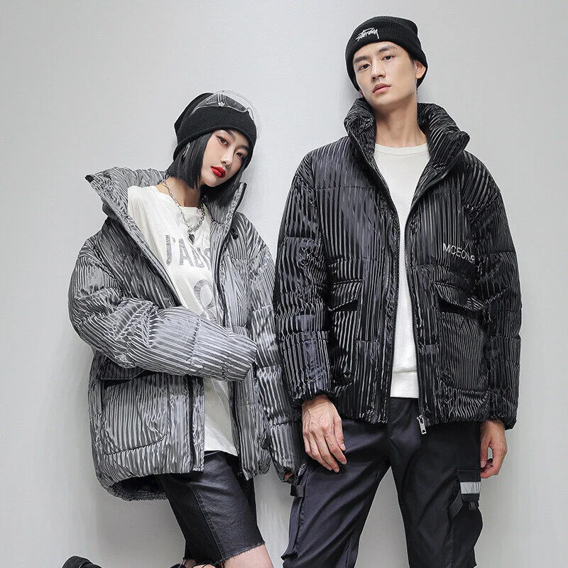 2022 Couple Women's Parka Coat Fashion Basic Cotton Down Jacket Winter Fashion Soft And Thick Stand-up Collar Men's Jacket