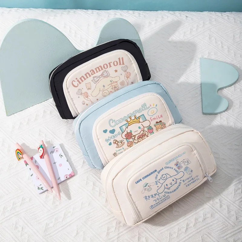 

Милый чехол Sanrio для ручек, аксессуары Cinnamoroll, милый мультяшный аниме, школьный канцелярский ящик для хранения, игрушки для девочек, подарок