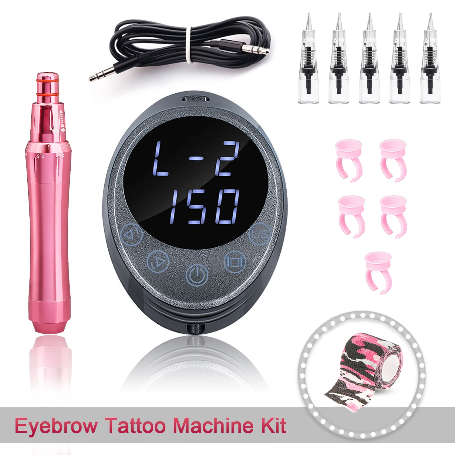 

TUFFKING Professional Permanent Make-up Machine Kit Rotary Pen Device For Eyebrow Lip With Tattoo Cartridge Needle For Beginners