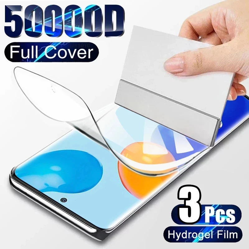 

3PCS For Xiaomi Redmi Note 11 Hydrogel Film Protective Film Note 9 8 7 8T 10 Pro Max 10S 7A 8A 9A 9i UV Nano Screen Protector