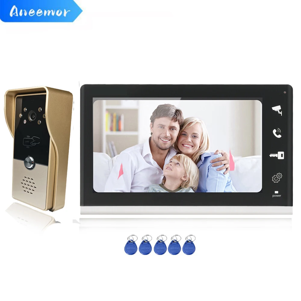 

7 Inch Video Intercom Doorbell Camera Entry Security RFID Access Remote Control System Wired Video Door Phone for Villa Home