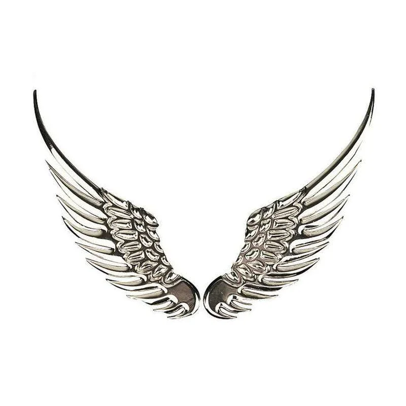 

Car Stickers Metal 3D Tape Stick 1 Pair Gold Sliver Wing Decals DIY Motorcycle Car Styling Tools Accessories