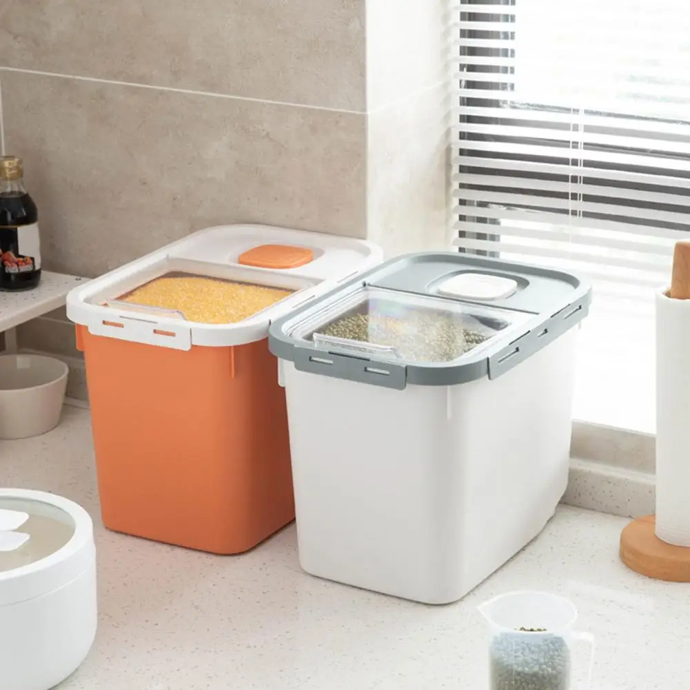

Storage Box Wheel Design High Sealing PP Rice Grain Storage Box Bottles Jars Kitchen Storage & Organization