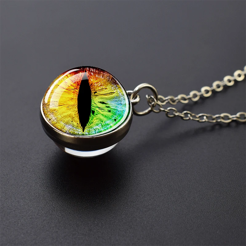 Ожерелья с драконом и злыми глазами ожерелье двухсторонним стеклянным шариком