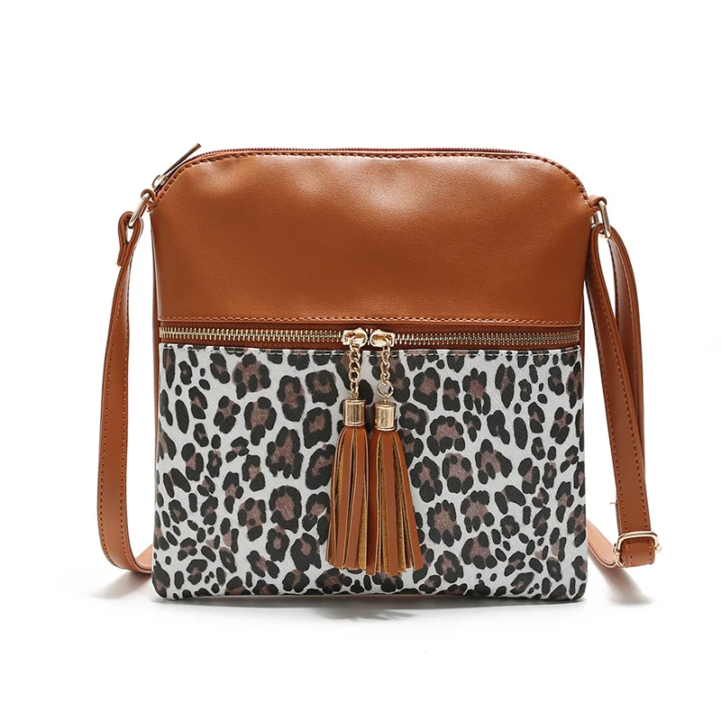 

Vintage Shoulder Bags for Women Leopard Pattern Crossbody Handbag Purse Tassel Messenger Bag