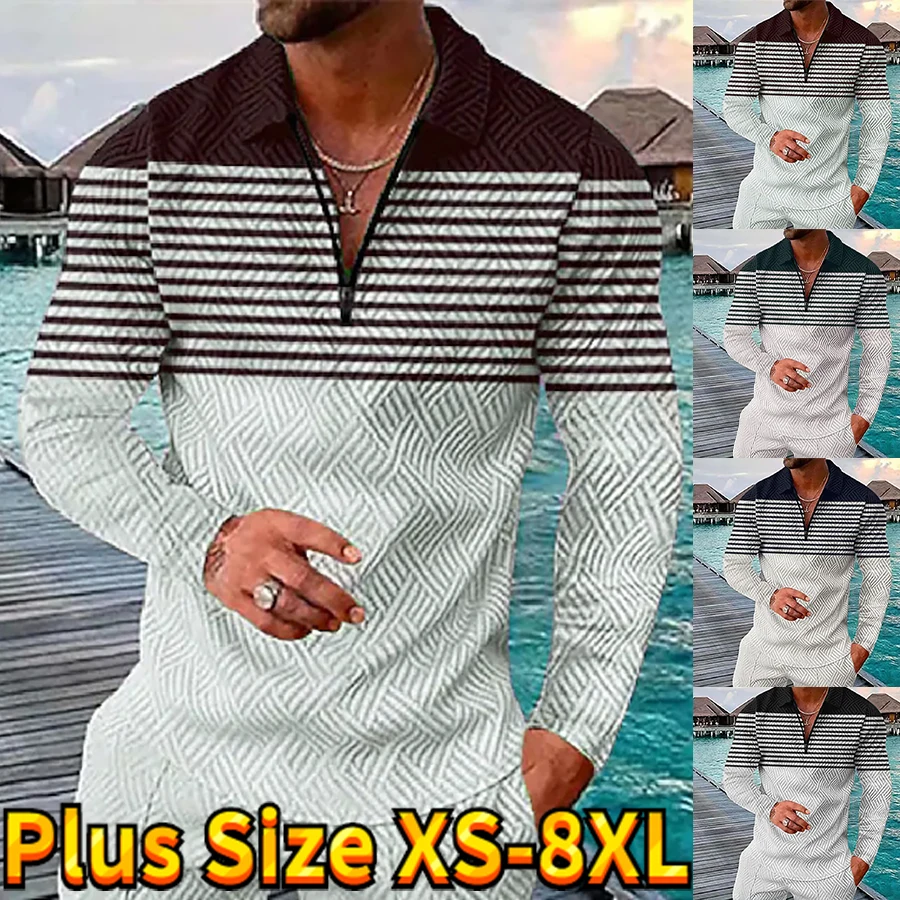 

Мужская футболка с длинным рукавом и отложным воротником, с принтом