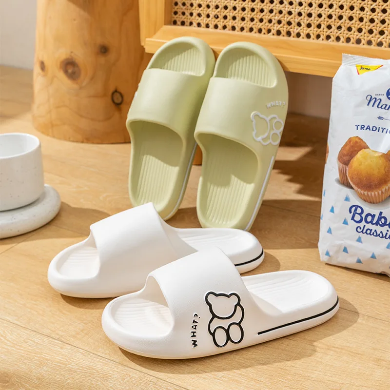 Lovely Women Indoor Home Slippers Summer Soft Comfortable Non Slip Bath Slippers Fashion Couple Family Flat Shoes Hotel Sandals