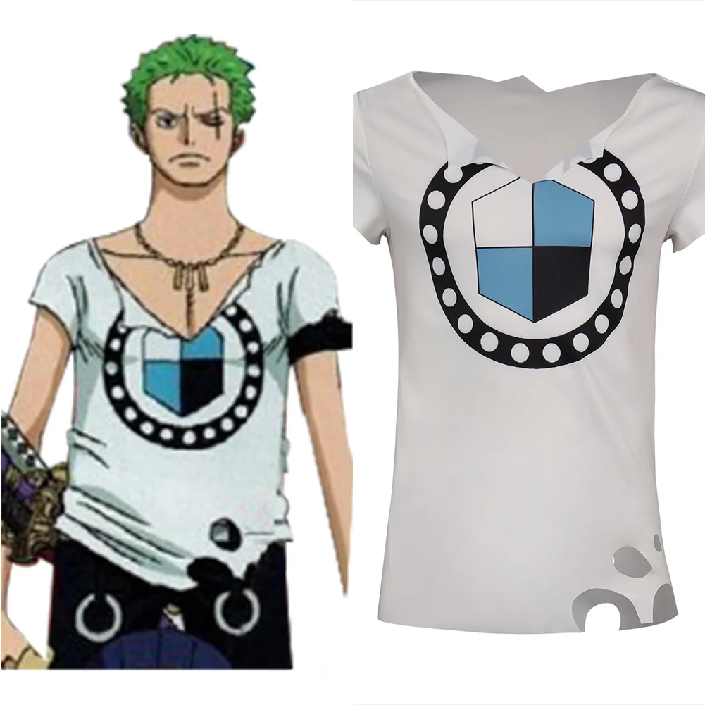 

One Piece Movie Red Roronoa Zoro Cosplay T-shirt Men Women Summer Short Sleeve Shirt