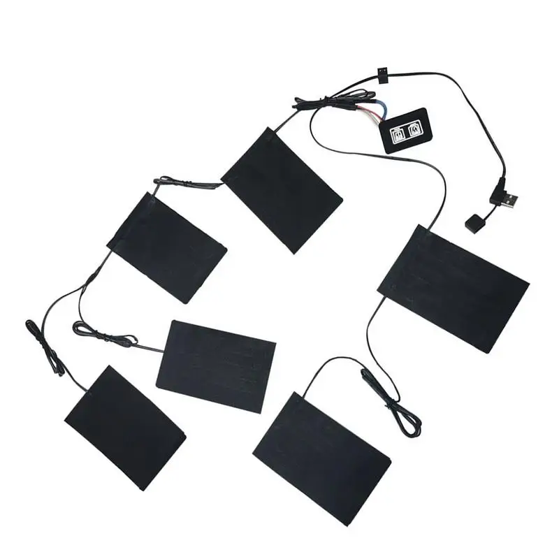 

USB Charged Clothes Heating Pad 5V Electric Heating Sheet Adjustable Temperature Heating Warmer Pad For Vest Jacket Heater