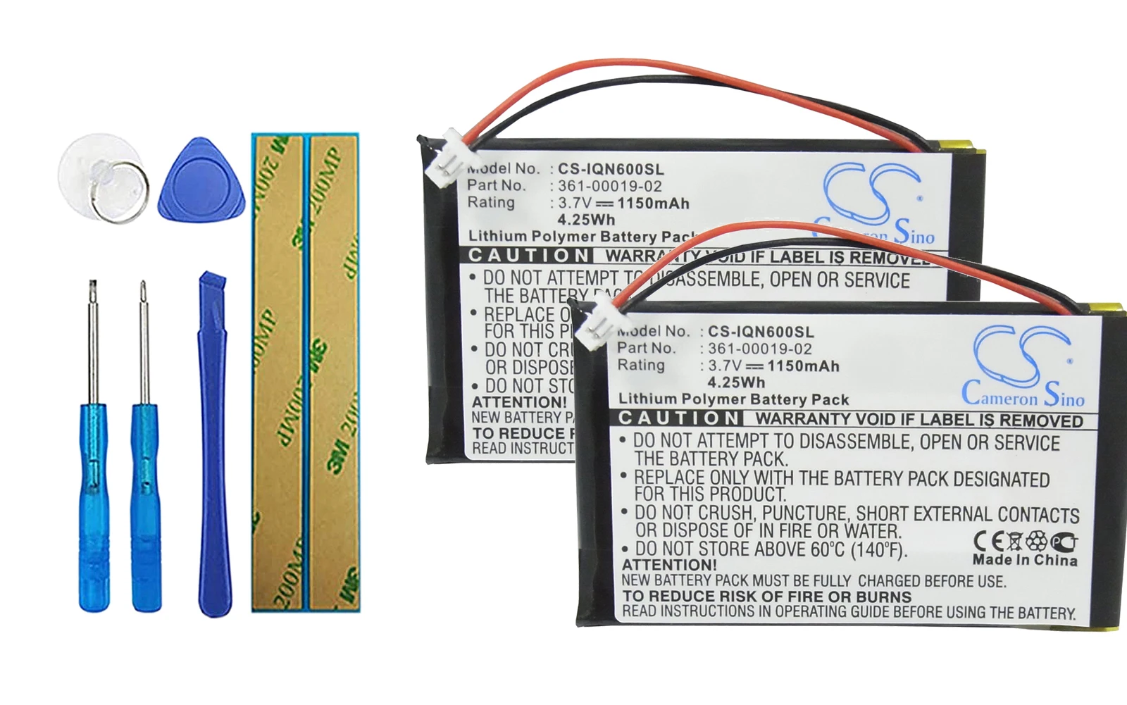 

2pack 1150mA Battery for Garmin Nuvi 650, Nuvi 660, Nuvi 660 FM 010-00455-00, 010-00540-70, 361-00019-02, D25292-0000