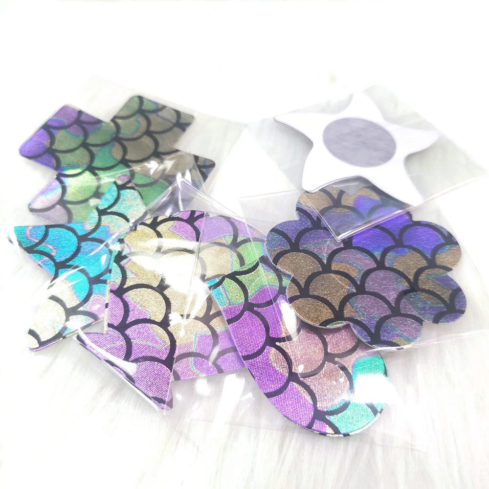 1 пара Одноразовые наклейки для груди с рисунком русалки |