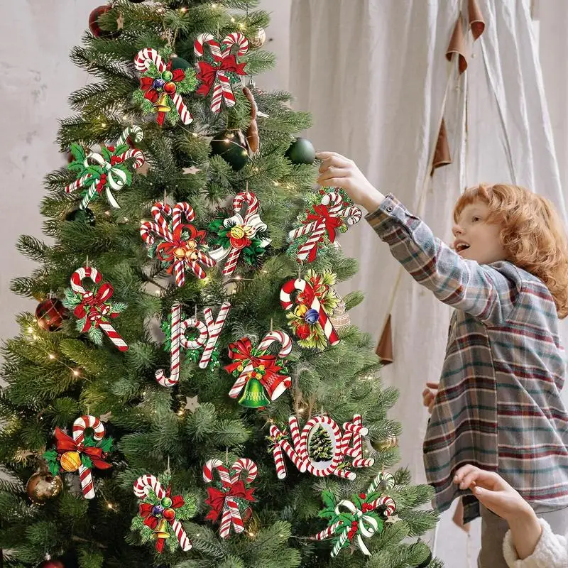 Украшения в виде тростника 36X рождественское деревянное украшение леденца из