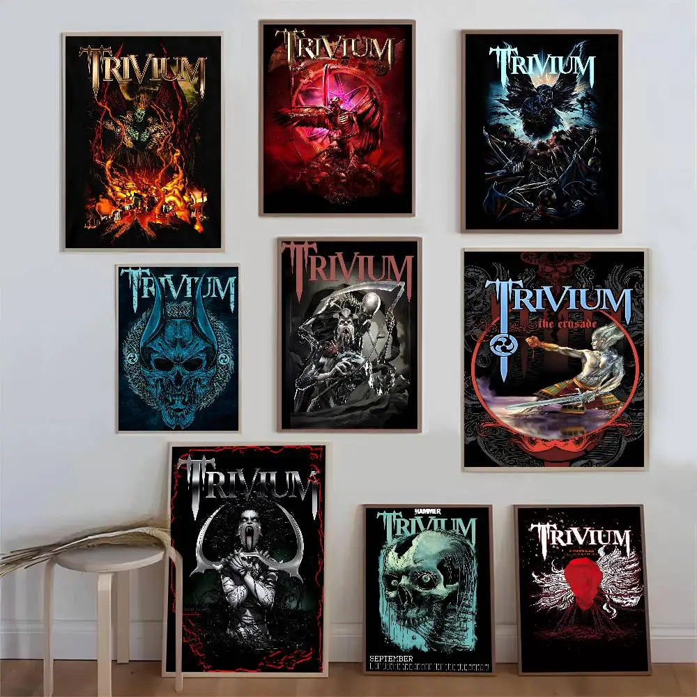 Фото Винтажные постеры группы Heavy Metal T-Trivium, наклейки для декора комнаты, дома, бара, кафе, кавайный декор для комнаты №3