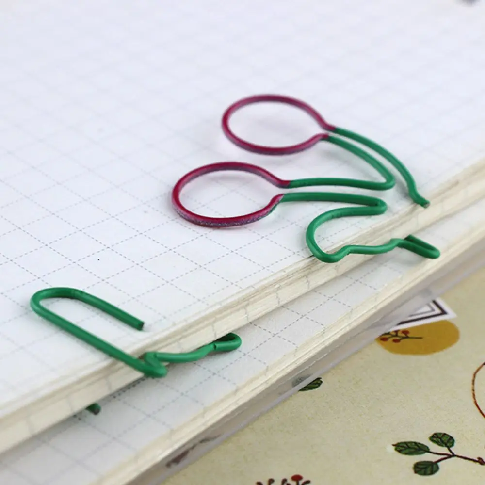 

Mini Metal Cherry School Office Supply Stationery Decorative Binder Clips Paper Clip Two-color Cherry Paper Clip