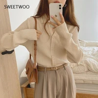 2021 women cardigans sweaters knitted coat warm female solid sweet loose elegant office lady casual all match tops fashion tide