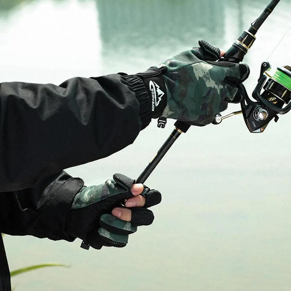 

1 Pair Outdoor Fishing Gloves Touch Screen Non-slip Wear-resistant Elastic Windproof Warm Gloves For Outdoor Activities DB68
