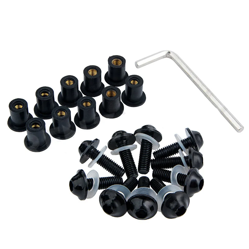 

10PCS M5x16mm Motorcycle Windscreen Windshield CNC Bolts Screws Nut Fastener For Suzuki GSXR1000 K2 2000-2002