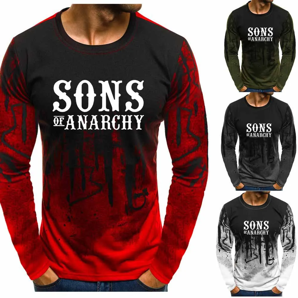 

SOA Sons of anarchy the child new Fashion SAMCRO Men's pullover Gradient Male Casual Sweatshirt pullover Men's tops