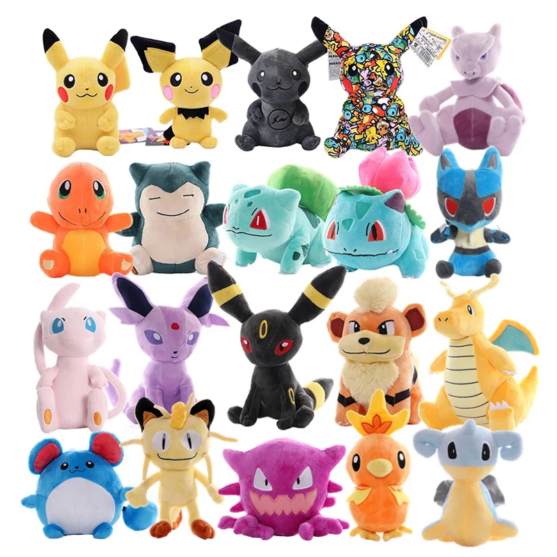 

15-25cm Pokemon 40 Styles Dark Lightning Pikachu Pichu Cartoon Cute Anime Figure Stuffed Plush Dolls Pendant Toys Girl Kids Gift