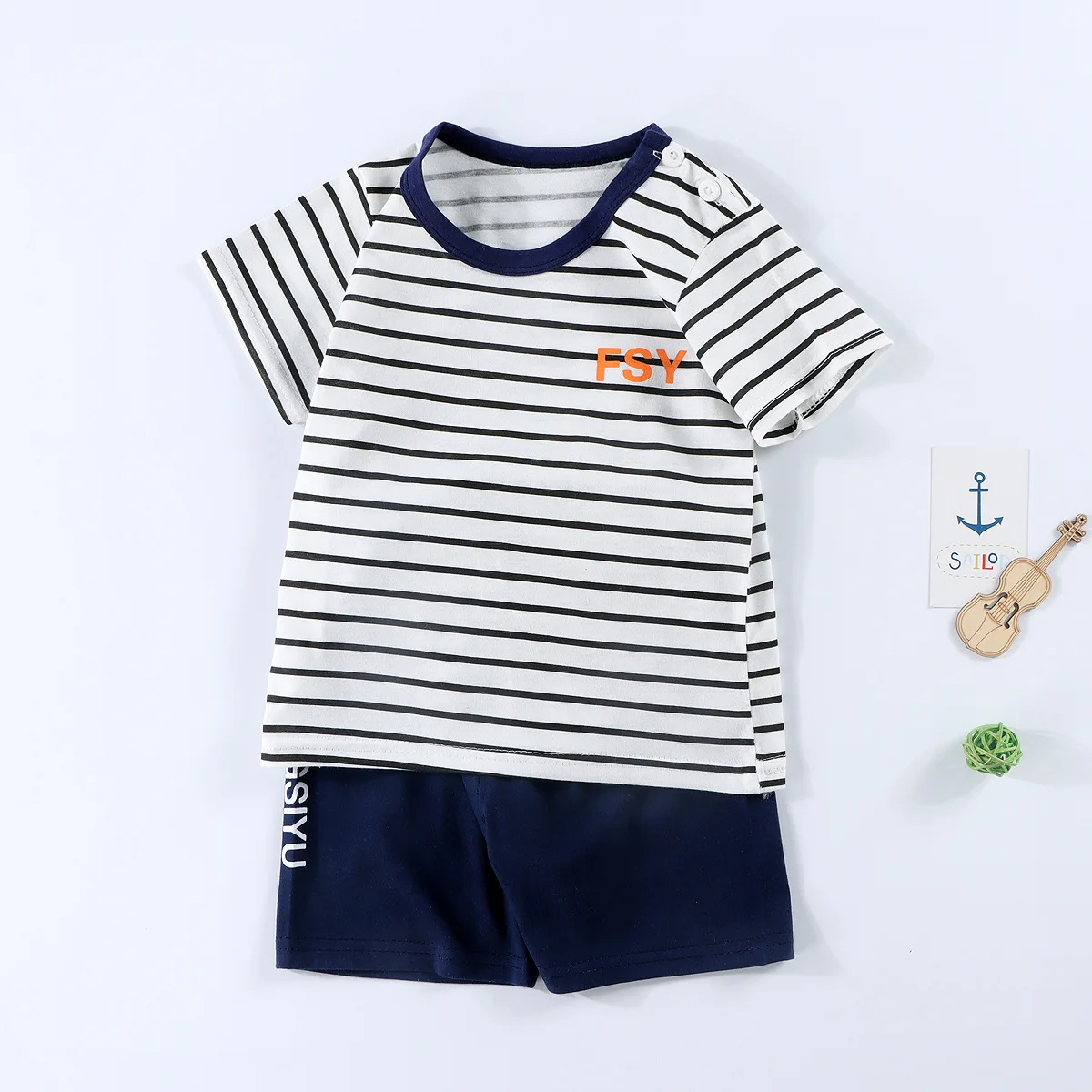 

2023 New Cotton Summer Boys Clothes Suit Girls two-piece Boys Clothing Set Summer Home Clothes Children wear
