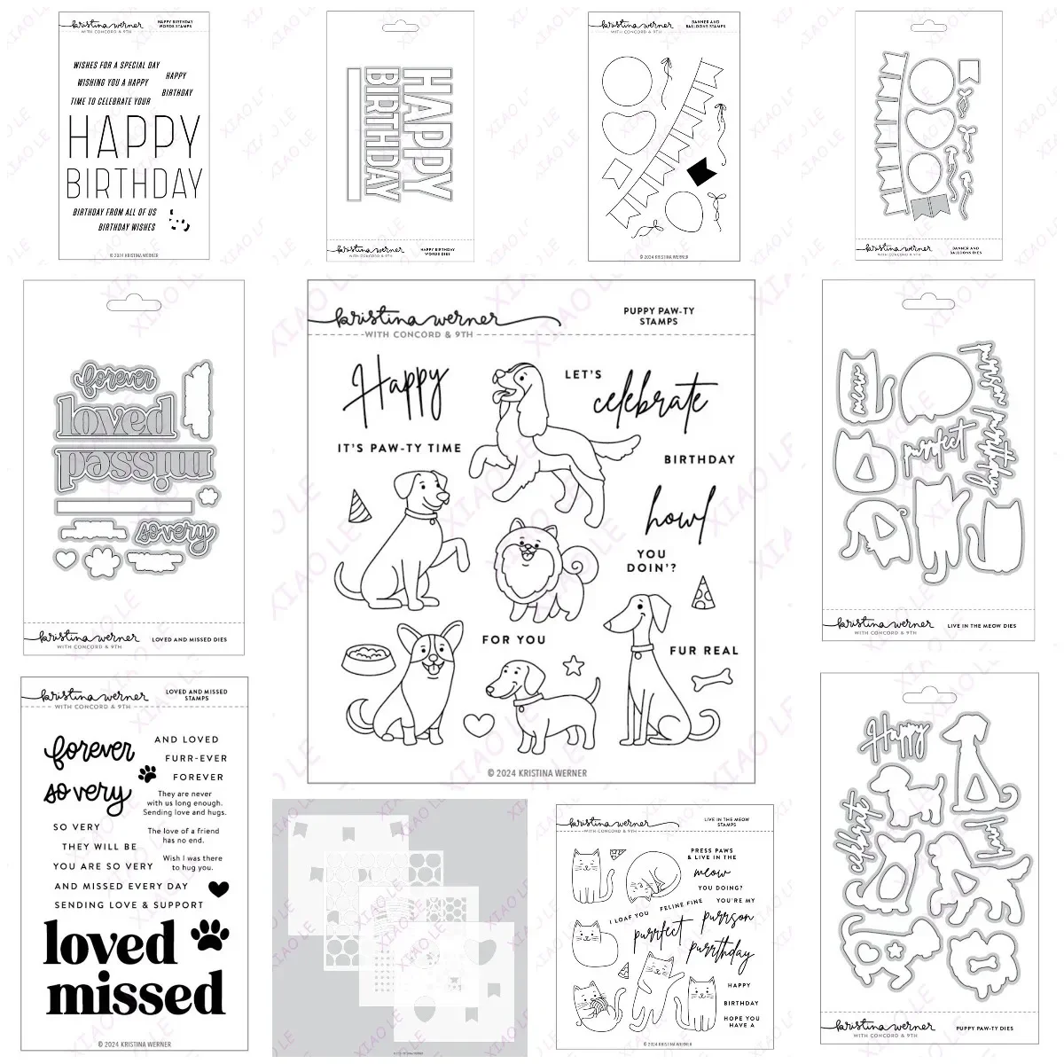 Live in the Meow Puppy Paw-ty металлические трафареты силиконовые штампы трафарет для