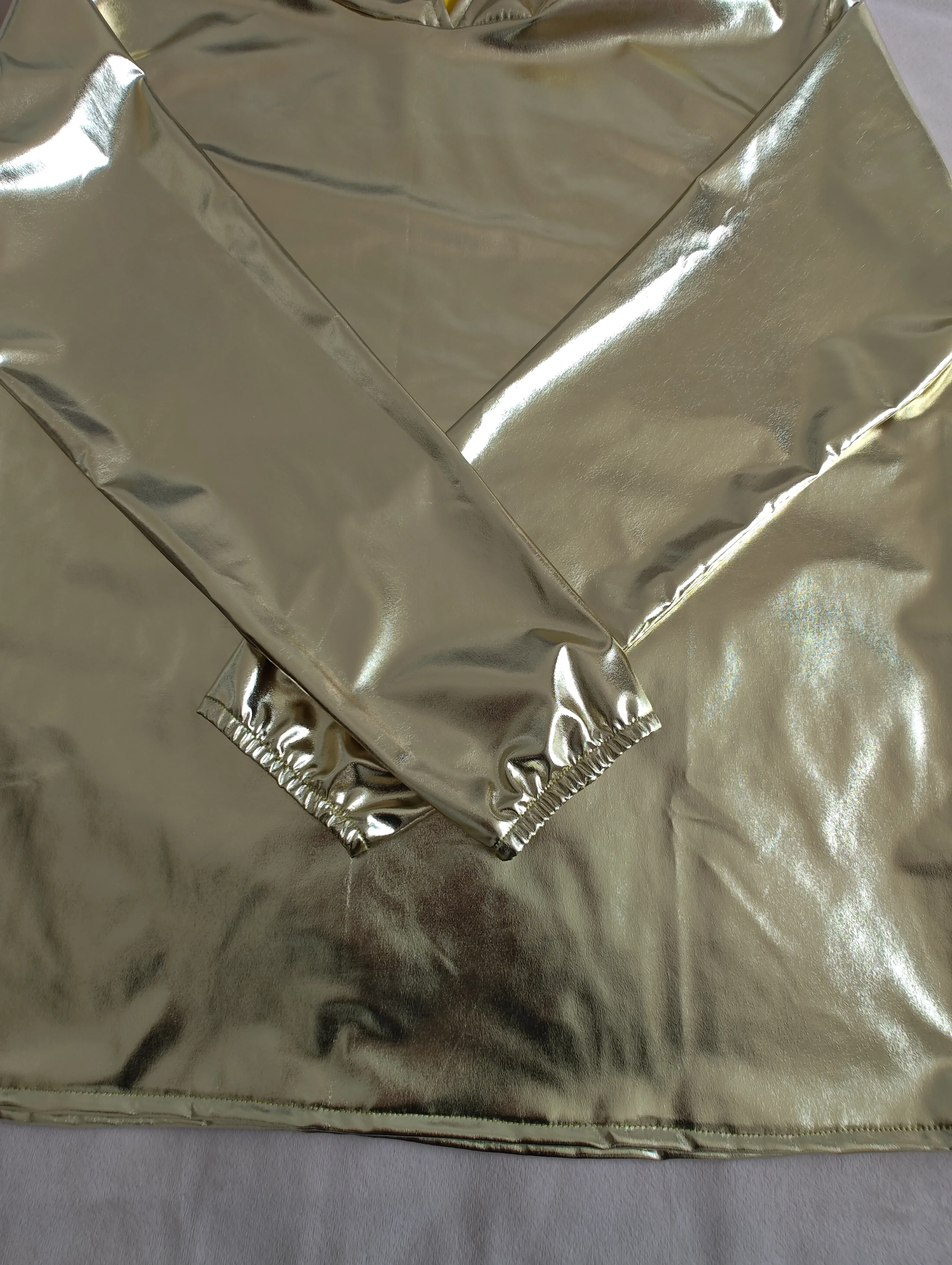 Весенние блестящие тонкие толстовки унисекс из спандекса с металлическим