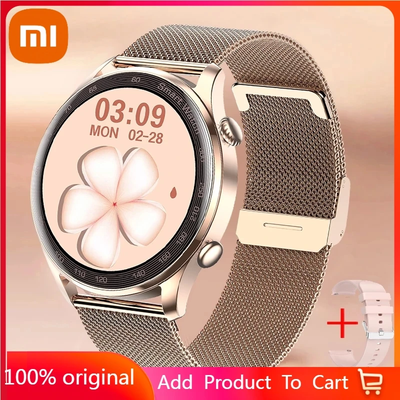 

Xiaomi Bluetooth Call Smart Watch Men Women Heart Rate Monitor Fitness Tracker Music Player 1.36Inch 390*390 HD Smartwatch+Box