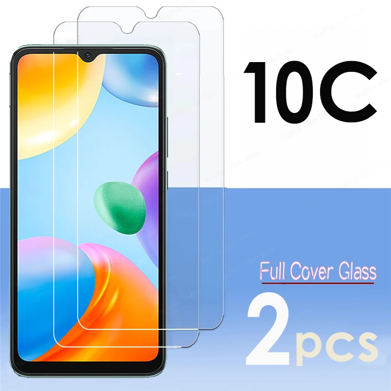 2 шт. закаленное стекло для Xiaomi Redmi 10C India Защита экрана Redmi10C Redmi10 C полное покрытие