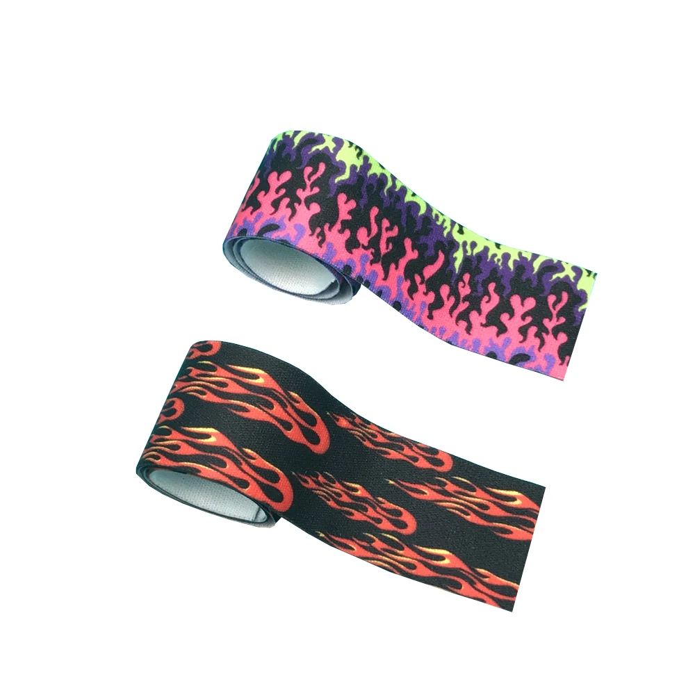 

1M/Lot Colorfull Flame Print Elastic Webbing 25mm 38mm Width Rubber Band DIY Trim Supplies Clothes Pants Straps Sewing Belt