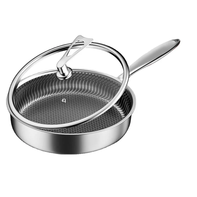 

304 Stainless Steel Frying pan High Quality Kitchen Nonstick Pan Fried Steak Pot Electromagnetic Furnace and Gas Stoves General