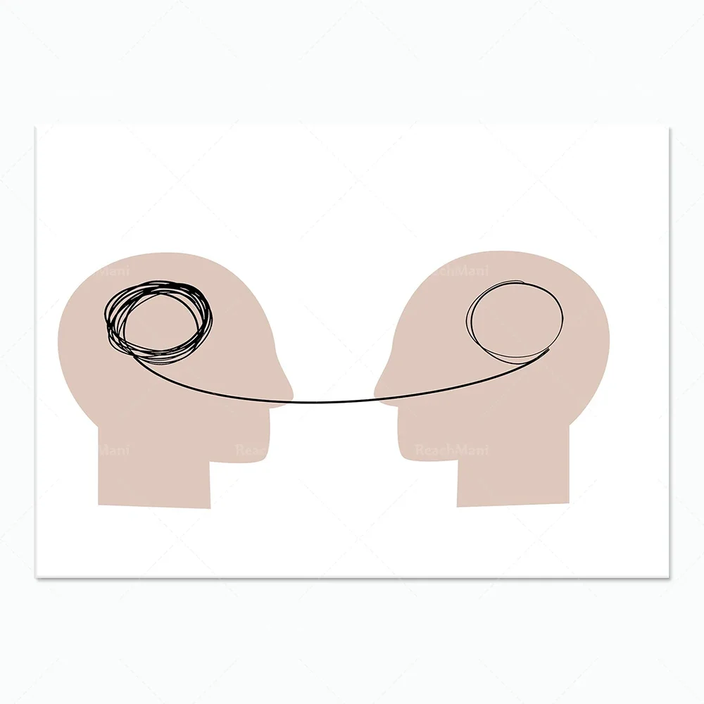 Принт психического здоровья цитаты головы говорящая голова медитация хорошая