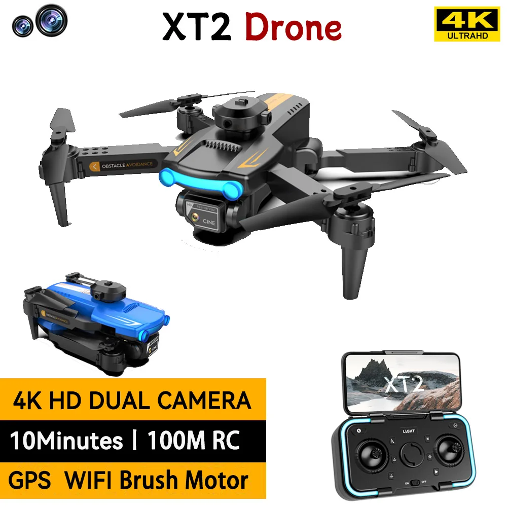 

Cross-border Xt2 Uav Hd Aerial Vehicle 4k Dual Lens Optical Flow Positioning Obstacle Avoidance Remote Control Aircraft Toys