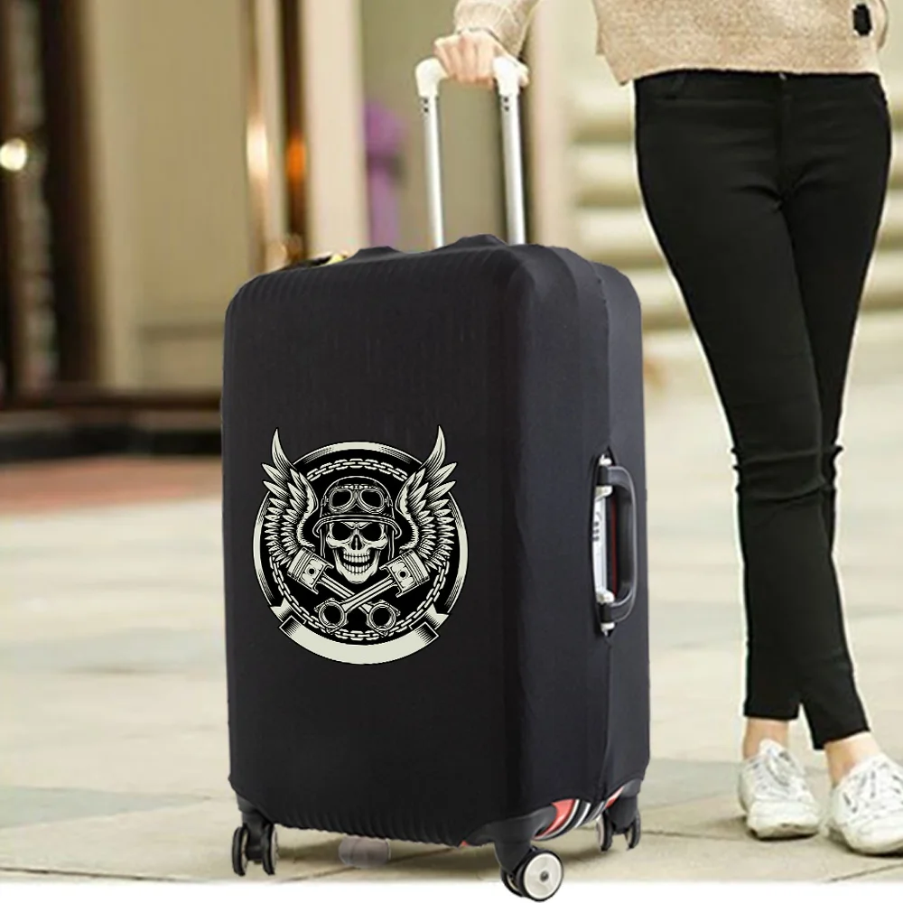 Skull Pattern Travel Luggage Protective Cover Suitcase Reusable Dustproof Cover Removeable Anti-scratch Trolley Protector Case