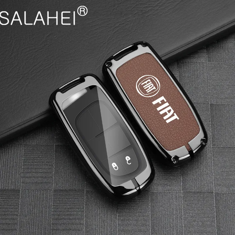 

Zinc Alloy Leather Car Smart Remote Key Cover Case Holder Shell For Fiat Freemont 2018 500X 500 500L Auto Protection Accessories