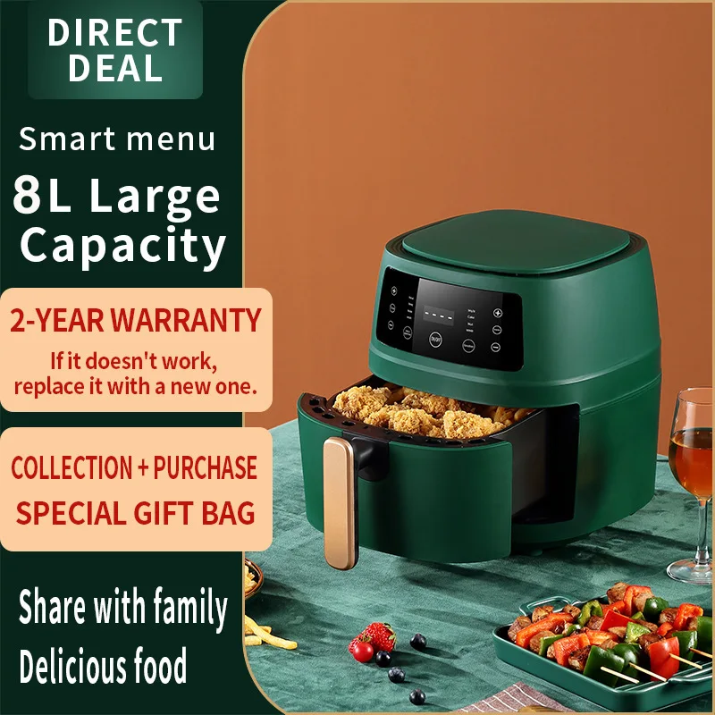 

8L large capacity Air fryer Intelligent electric fryer Multifunctional fryer Air fryer Air fryers EU Plug deep fryer