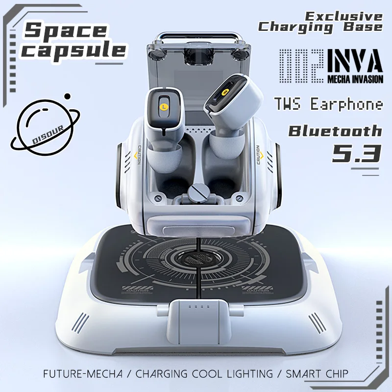 

New TWS Bluetooth 5.3 Headphones LED Display Mech Headphones QI Wireless Charging Case Binaural ENC Noise Canceling Earbuds