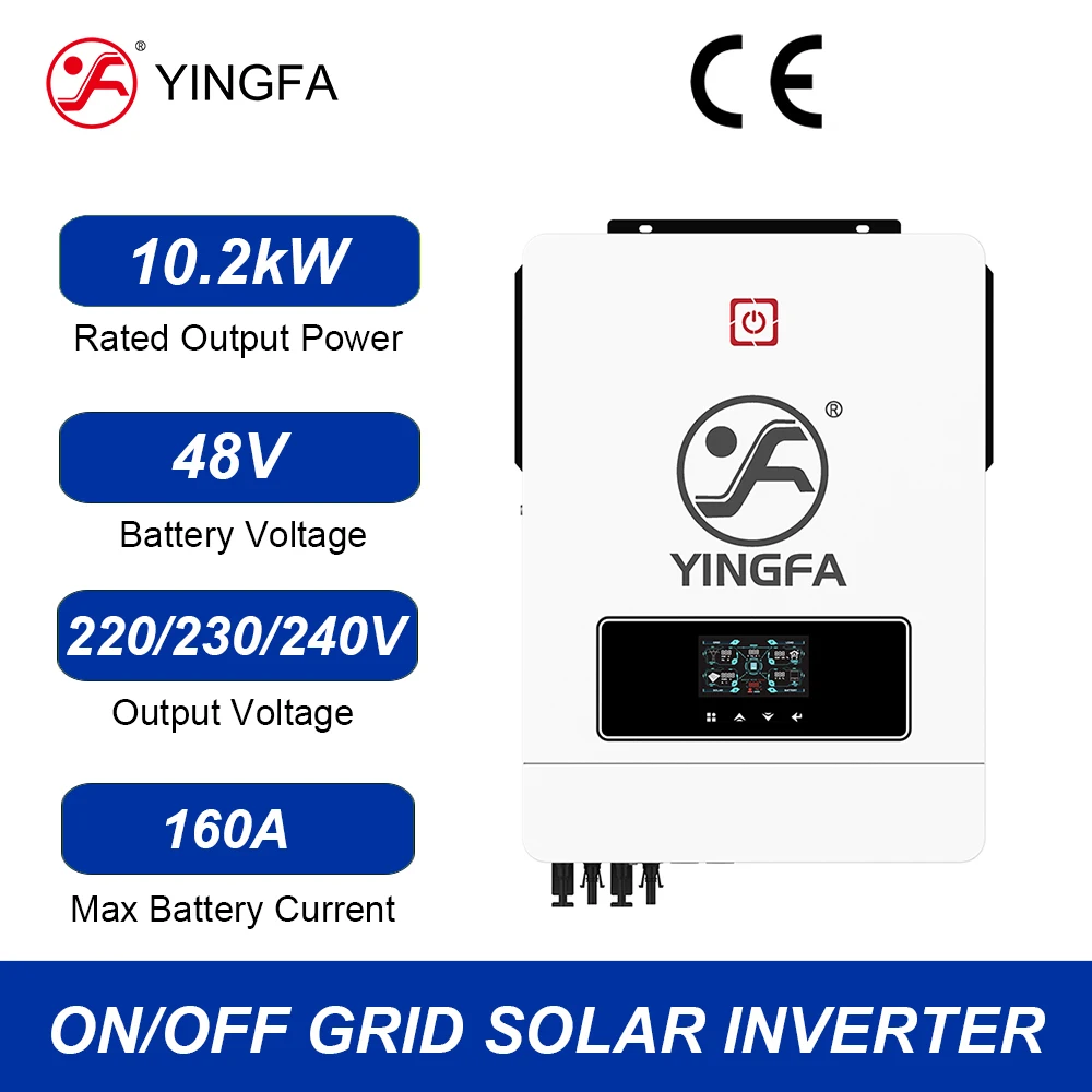 Yingfa 1 кВт 3 4 2 6 8 10 Солнечный инвертор Чистая синусоида 220 В 12 24 48 Батарея MPPT Off Grid