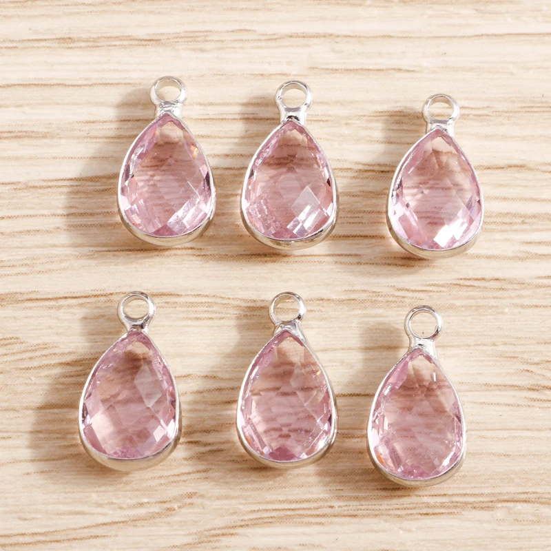 

5pcs 8x14mm Cute Crystal Waterdrop Charms Pendants for Jewelry Making Women Fashion Drop Earrings Necklaces DIY Crafts Supplies