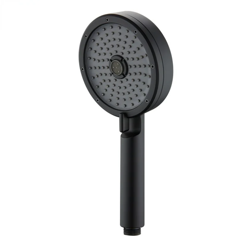 

Luxury Simple Black Shower Head Pressure Booster Rain Shower Head Adapter Hand Held Salle De Bain Bathroom Accessories EB5HS