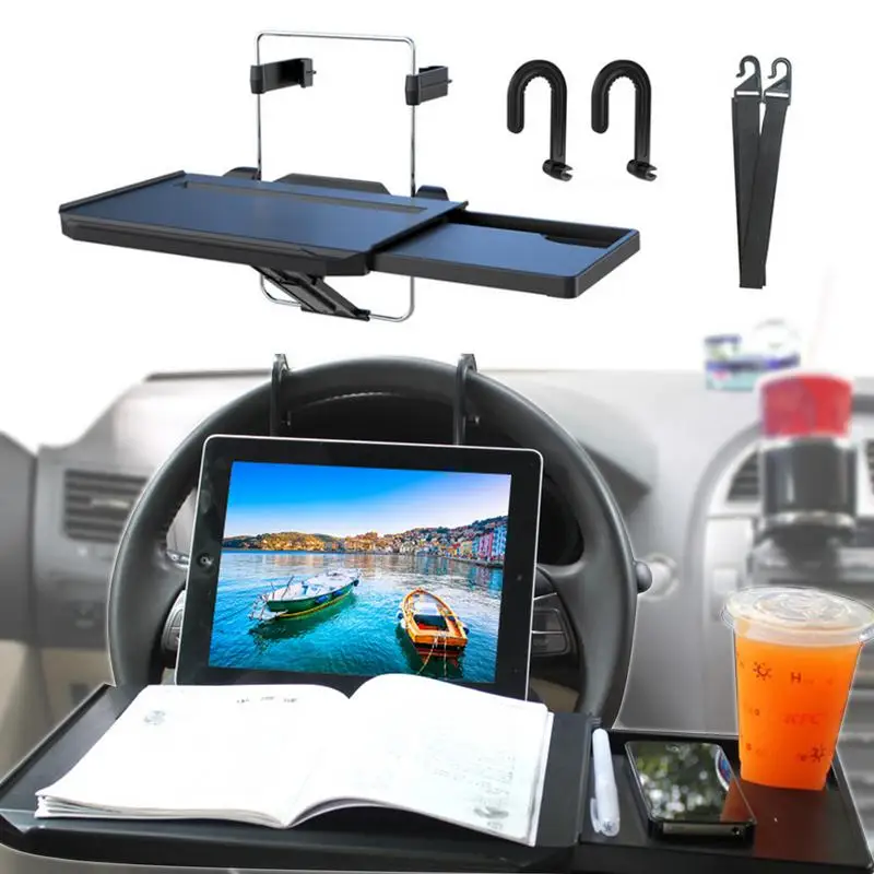 

Автомобильный портативный поднос для ноутбука с выдвижным ящиком для еды, обеда, напитков, работы и ноутбука