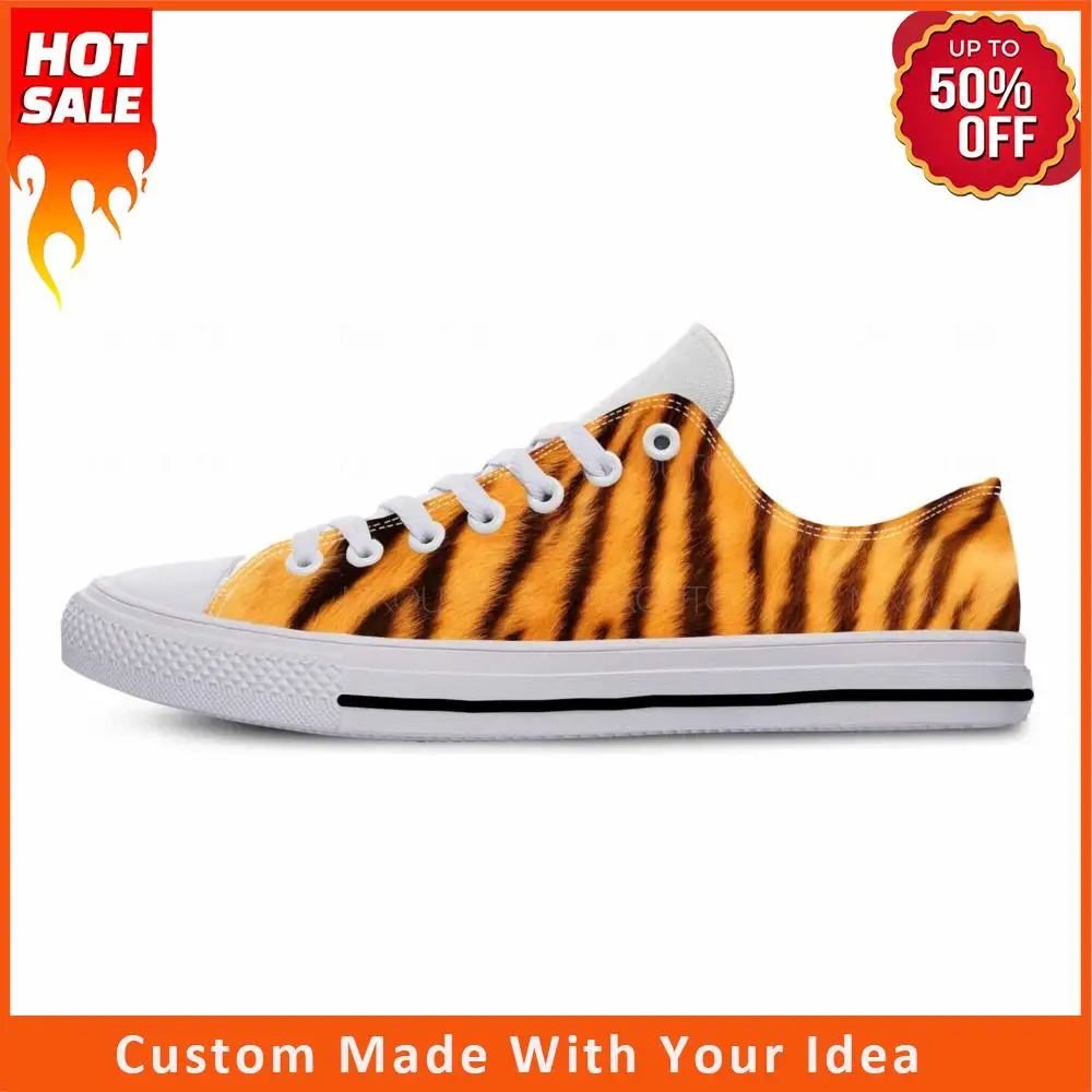 

Animal Tiger Stripe Skin Pattern Aesthetic Fashion Casual Cloth Shoes Low Top Comfortable Breathable 3D Print Men Women Sneakers