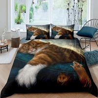 nordic cartoon cute cat pet animals bedding set funny comforter duvet cover bed cover child twin single size 135200 bed clothes