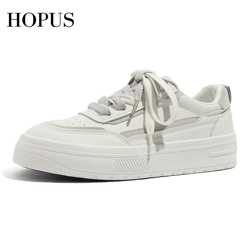 

HOPUS New Women's Shoes Autumn 2022 Fashion Korean Style Casual White Sneakers Women Breathable Lace-up Flats Comfort Non-slip