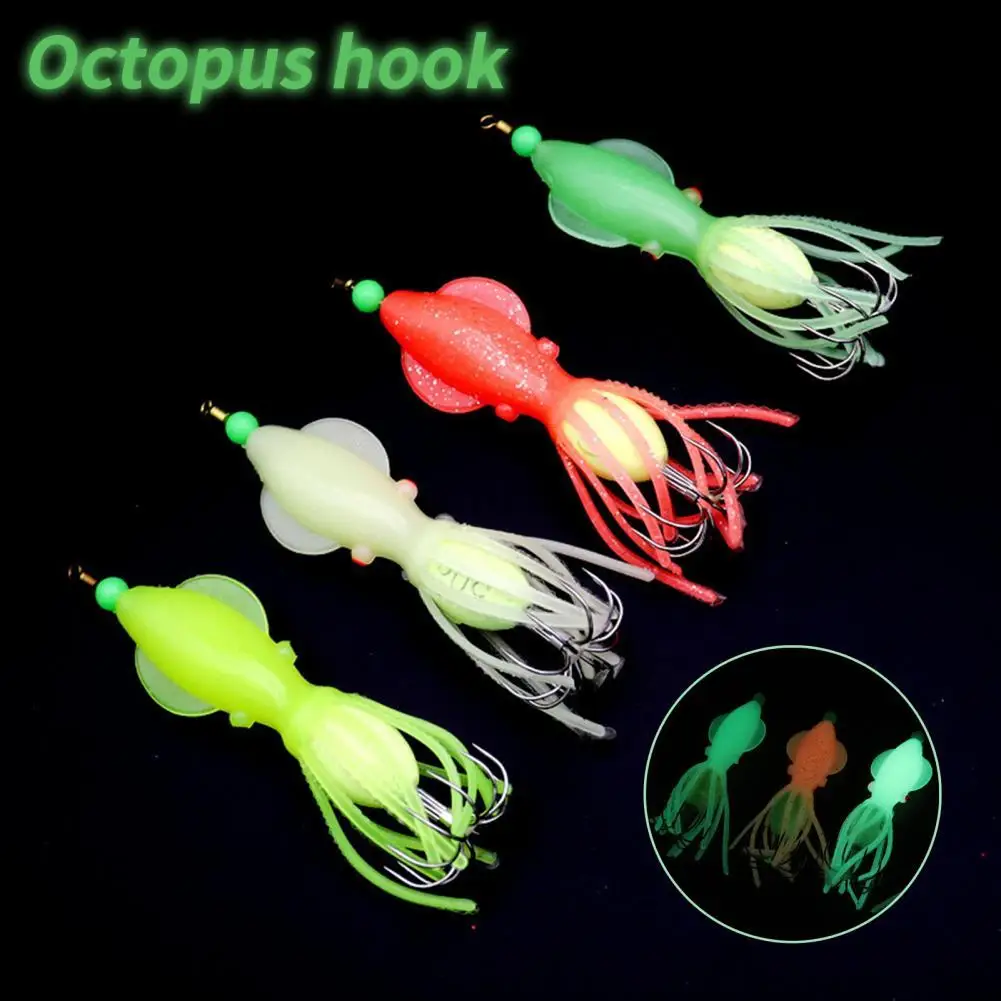 

11cm/66g Plastic Squid Lure Eight Claws Luminous Wear Resistant Squid Bait for Fishing