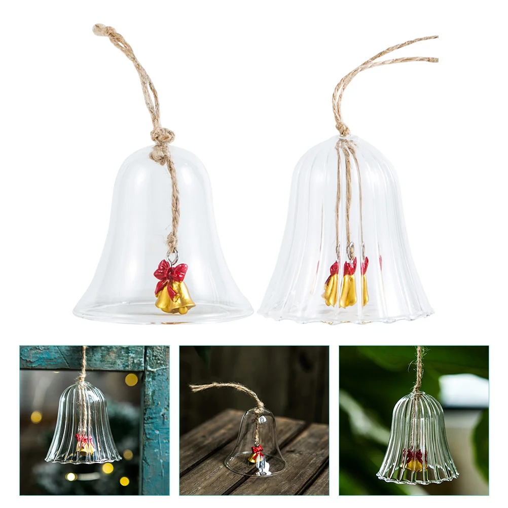 

2pcs Wind Chimes Glass Wind Bells Christmas Bell Wind Chimes Balcony Pendants