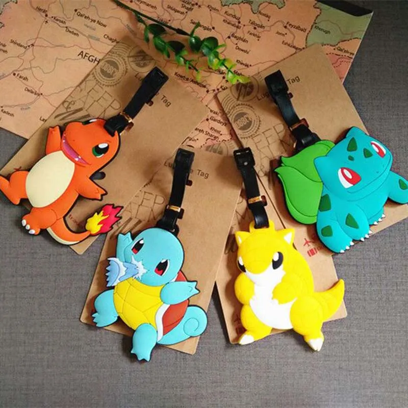

Newest Cartoon Pokemon Luggage Tag Silica Gel Suitcase ID Addres Holder Baggage Boarding Tag Portable Label